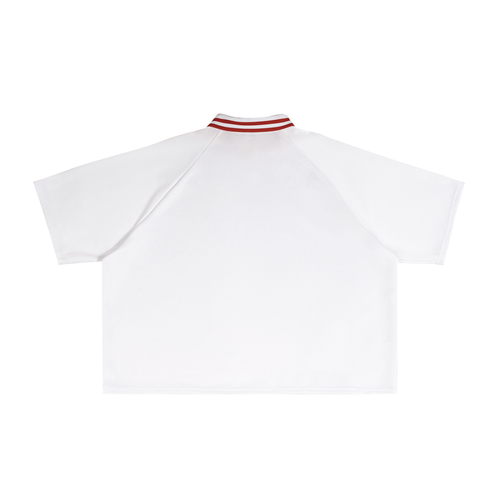 Contrast Lapel Collar Boxy T-Shirt