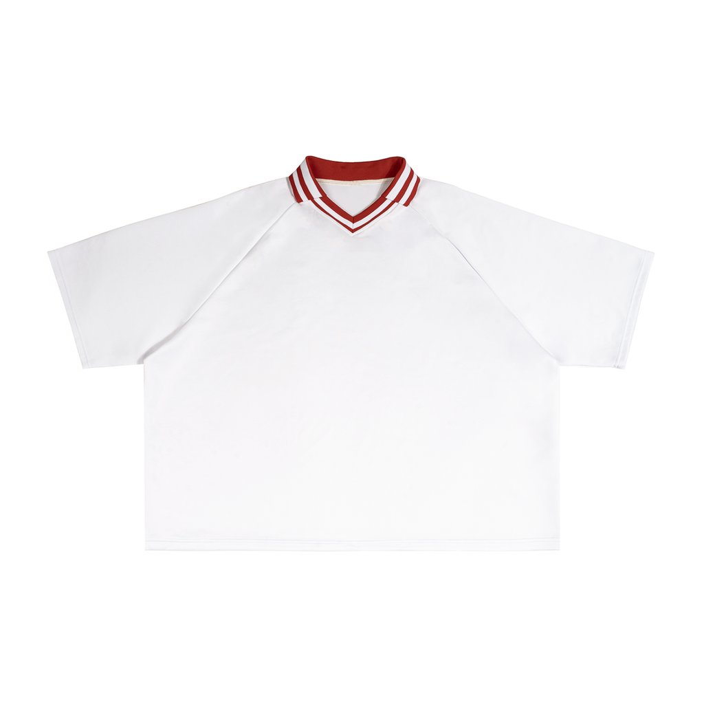 Contrast Lapel Collar Boxy T-Shirt