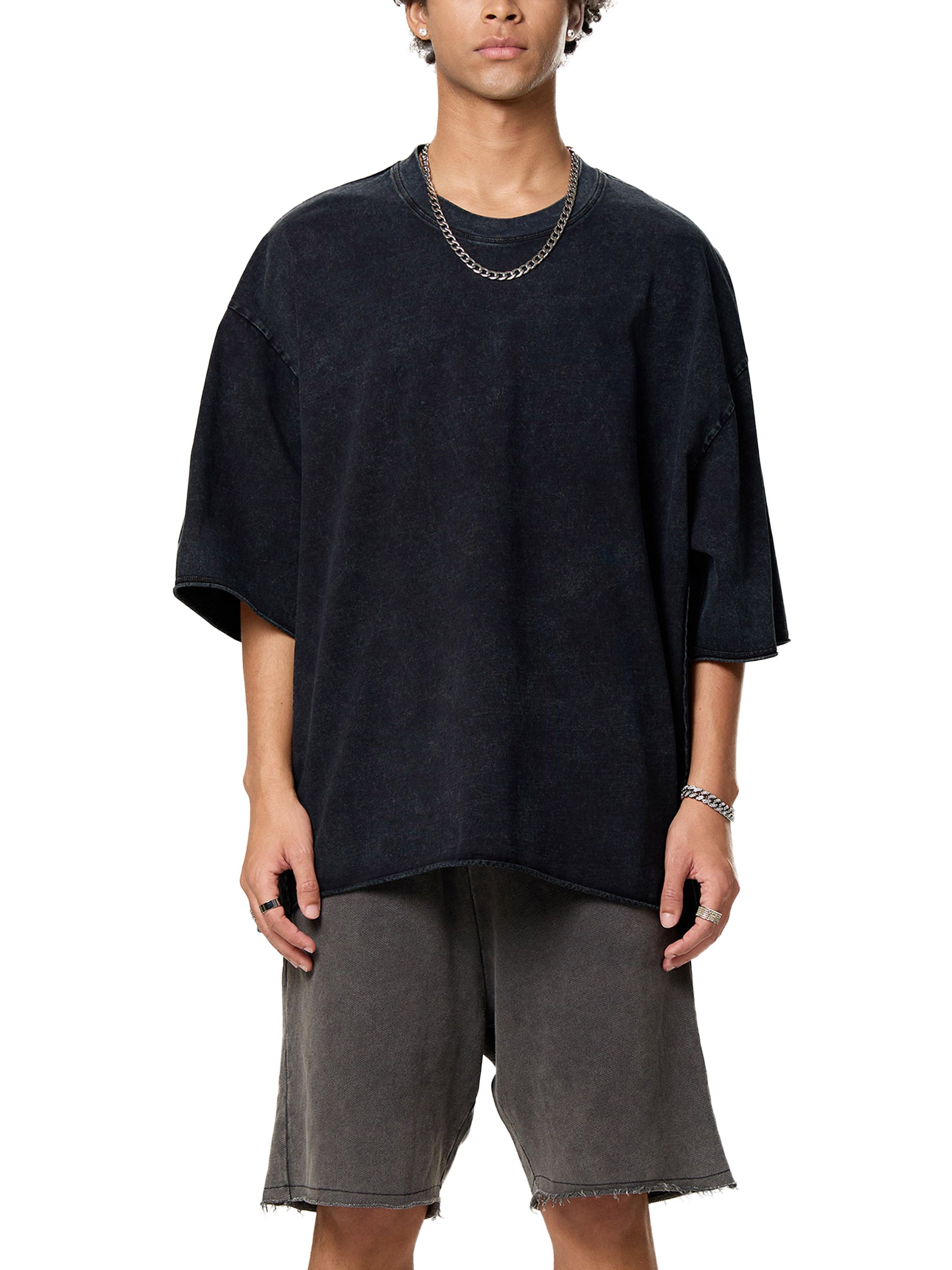 Raw Edge Snow Washed Boxy T-Shirt