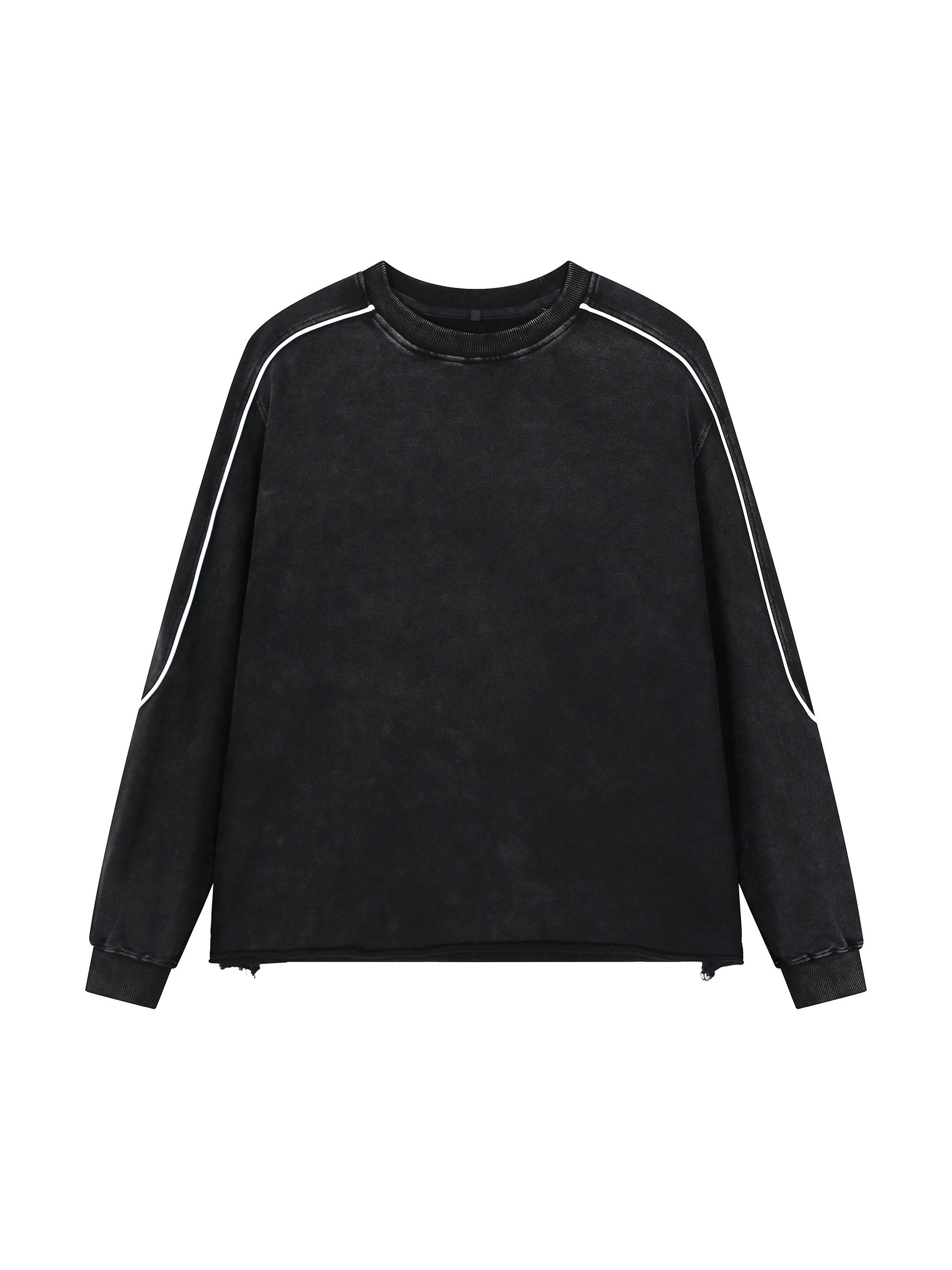 Mineral Wash Piping Raw Hem Sweatshirt