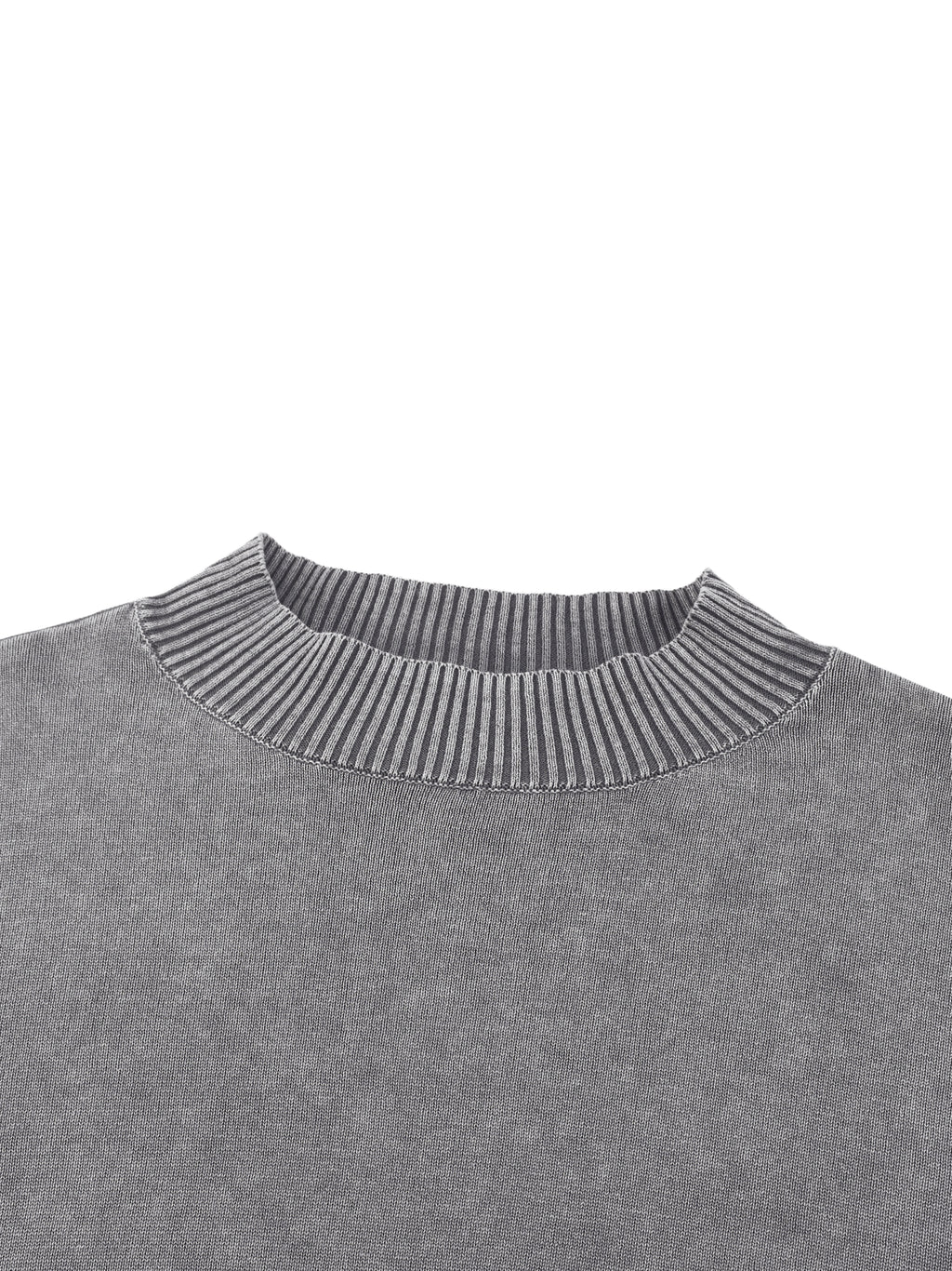 Mineral Wash Balloon Sleeve Cropped Sweater